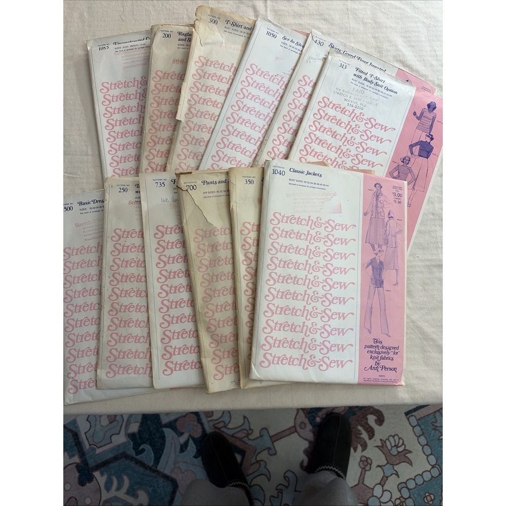 Lot of 12 Vintage Ann Person Stretch & Sew Sewing Patterns
